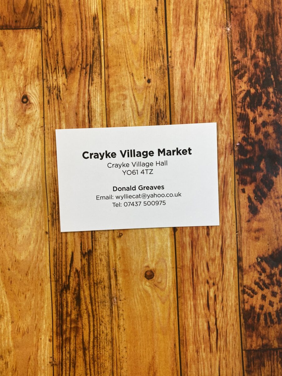 Crayke Village Market business card