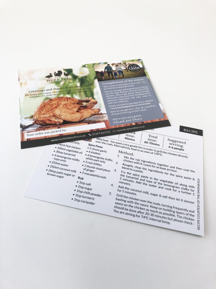 printed business postcard